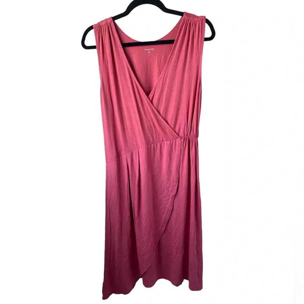 🚩Final Sale
Garnet Hill | Faux Wrap Sleeveless Dress Size Medium - Picture 2 of 4
